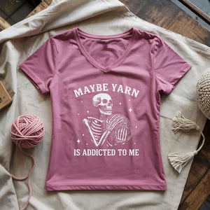 Yarn Is Addicted To Me Lady V-neck