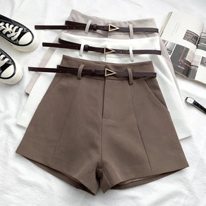 Belted High Waisted Shorts