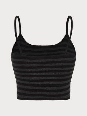Y2K Striped Button Crop Top
