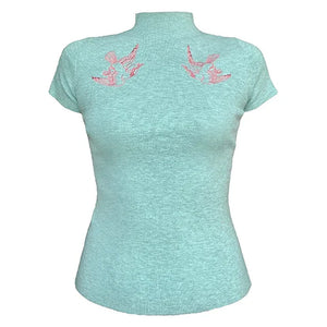 Coquette Shallow Print Top