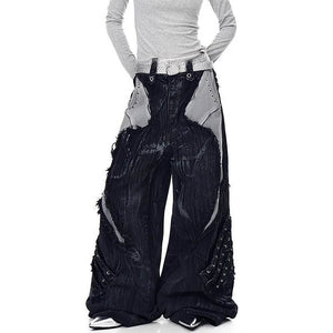 Model Behavior Distressed Wide-Leg Jeans