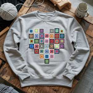 Granny Squares Heart Sweatshirt