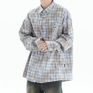 Soft Girl Plaid Button-Up Shirt