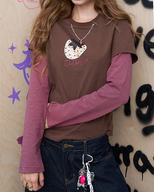 Strawberry Print Layered Tee