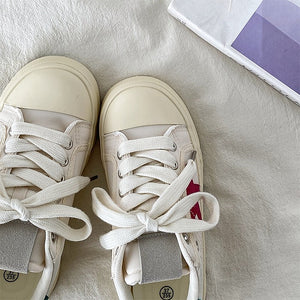 White & Red Star Sneakers