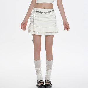 Milk White Double-Layer Mini Skirt