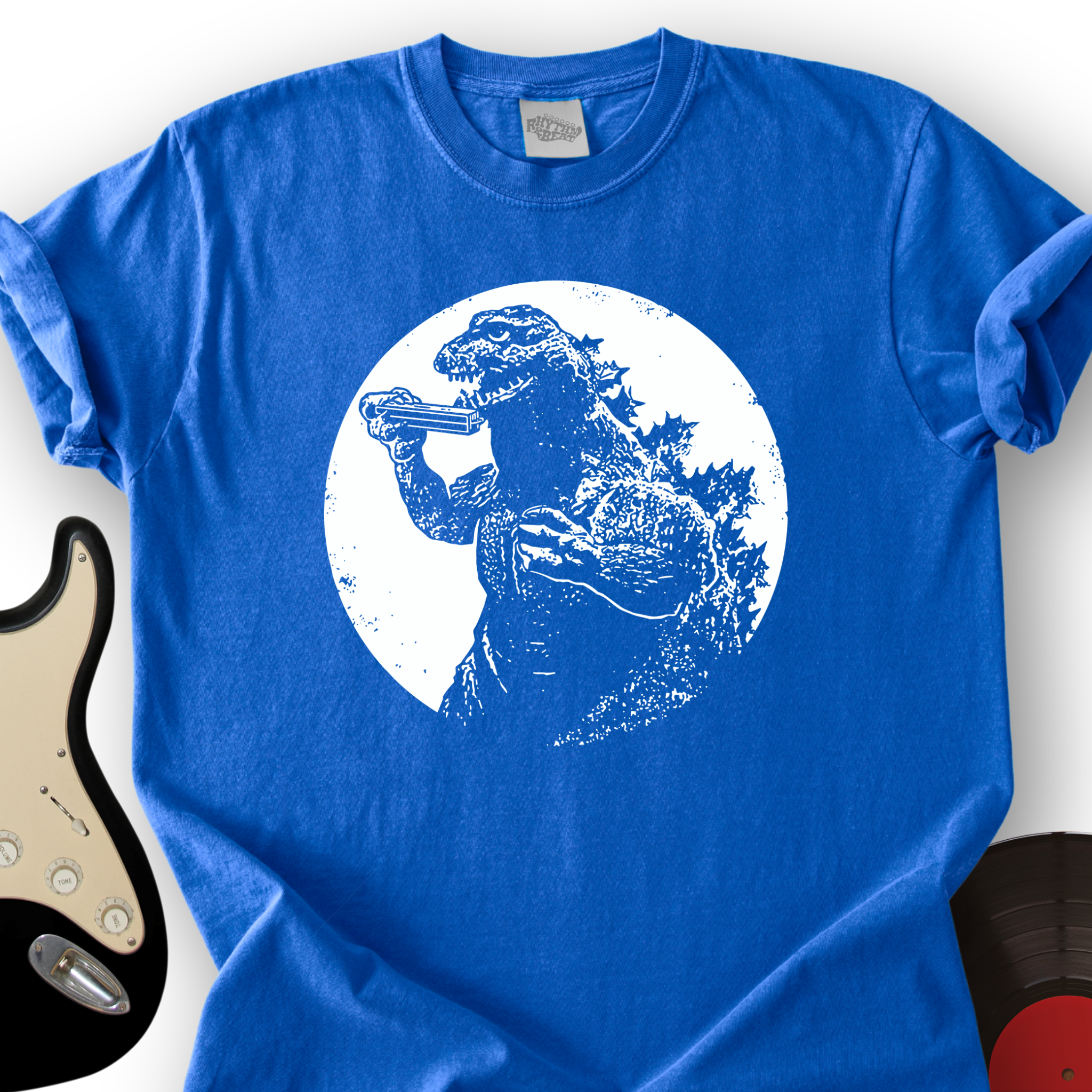Dinosaur Playing Harmonica T-Shirt