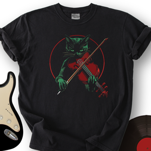 Black Cat Violin T-Shirt
