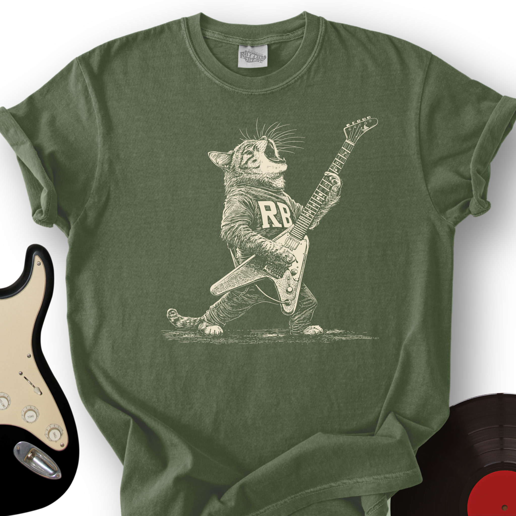 Engraved Rockstar Cat T-Shirt