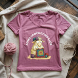 ADHD Crocheting Club Lady V-neck