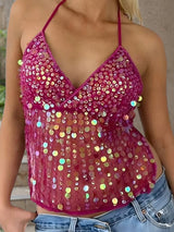 Beaded Backless Top