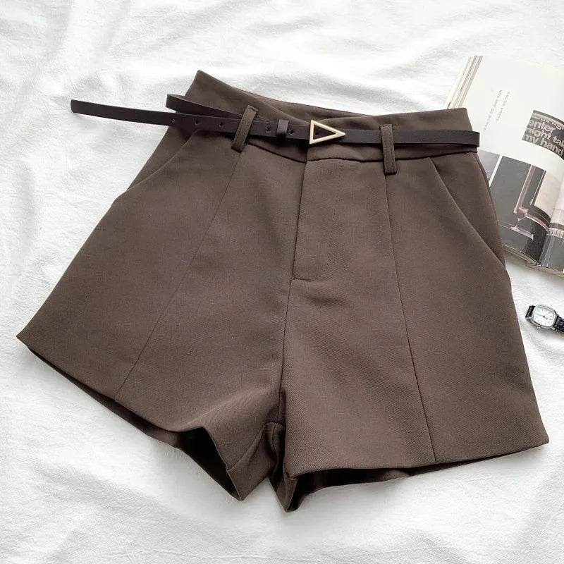 Belted High Waisted Shorts