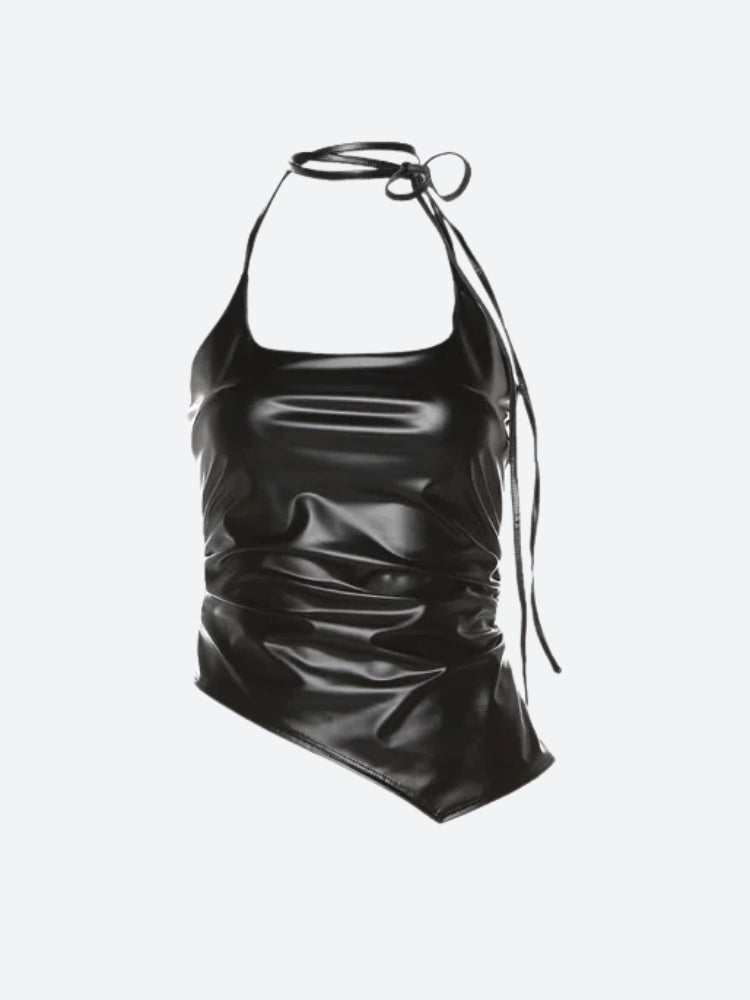 Cyberpunk Halter Neck Tie Top