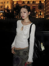 Embroidered Long Sleeve Top