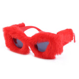 Fuzzy Cat Eye Sunglasses
