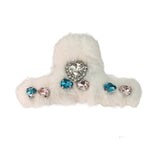 Fuzzy Rhinestone Hair Claw