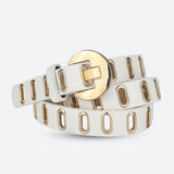 Golden Eyelet Faux Leather Belt
