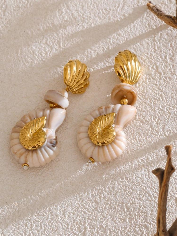 Golden Seashell Earrings