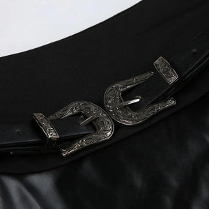 Goth Double Slit Maxi Skirt