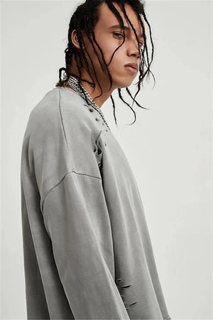 Grunge Ripped Layered Sweatshirt