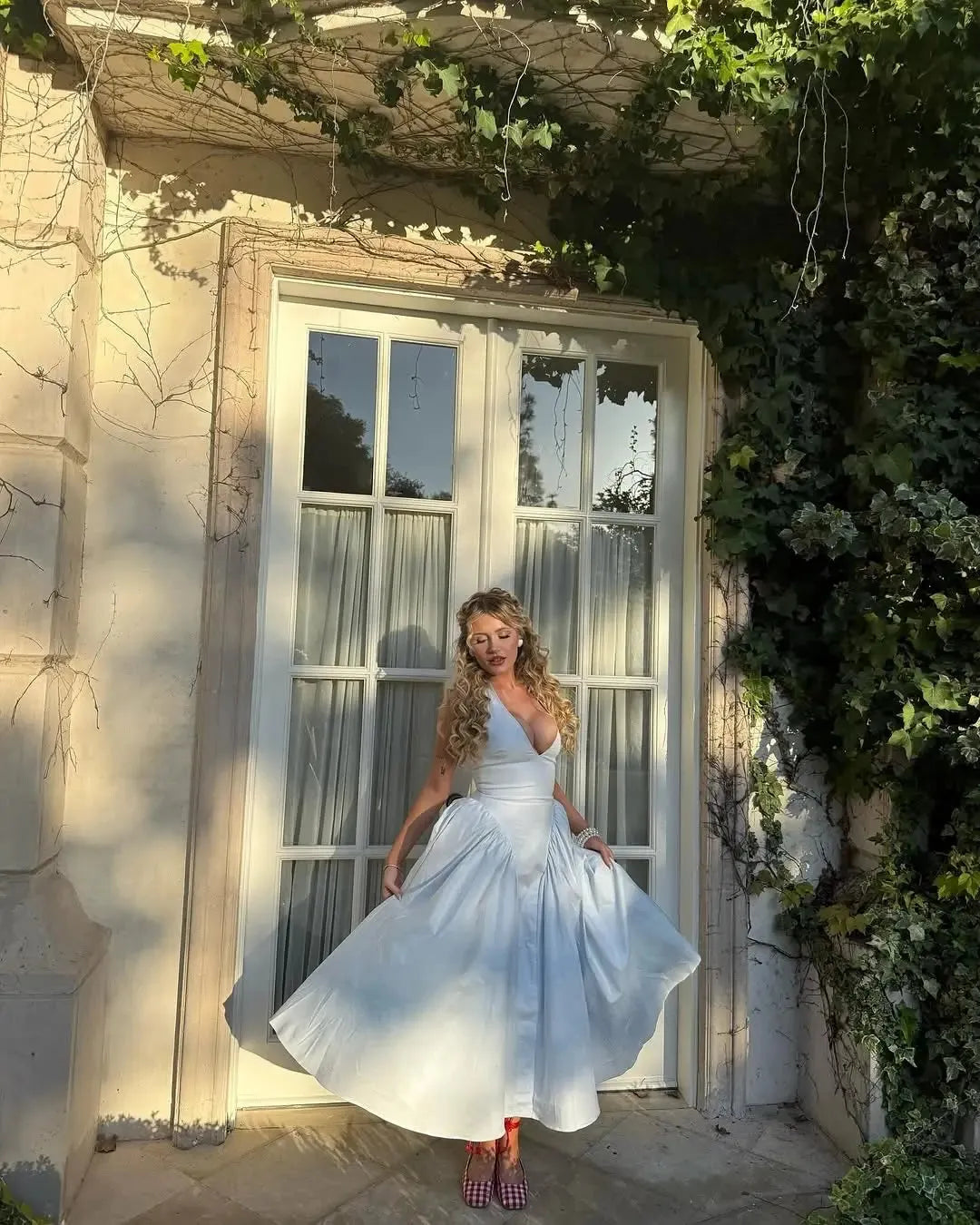 Halter Neck Corset Midi Dress