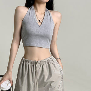 Heart Hollow Out Halter Top