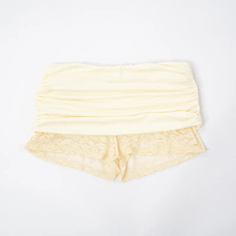 Lace Top & Bodysuit Two Piece Set