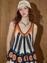 Open Knit V-Neck Vest