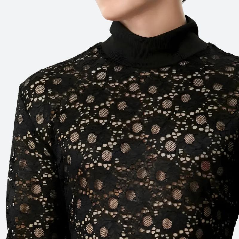 Polka Dots Lace Sheer Top