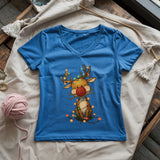 Knitmas Reindeer Lady V-neck