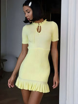 Soft Girl Ribbed Mini Dress