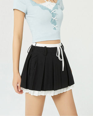 Preppy Layered Mini Skirt