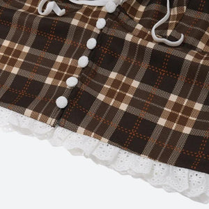 Vintage Plaid Halter Neck Top