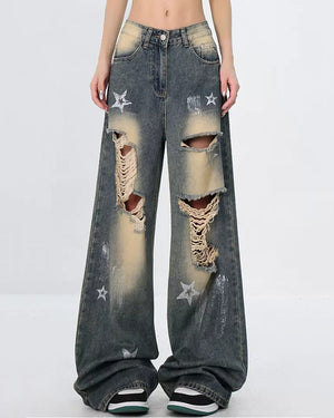 Star Girl Distressed Jeans