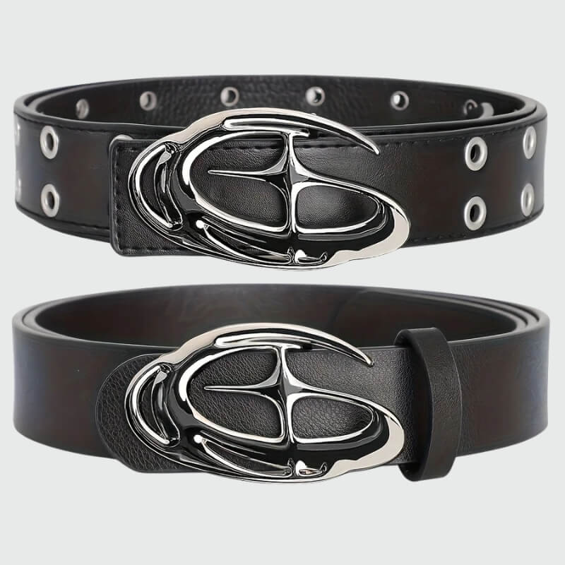 Y2K Star Silver Buckle Belt