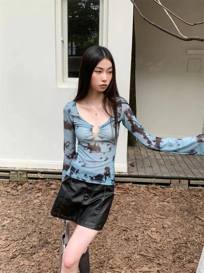 Y2K Tie Dye Sheer Tee