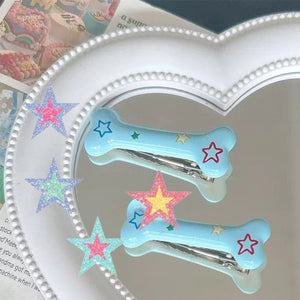 Y2K Bone Hair Clip 2pcs Set