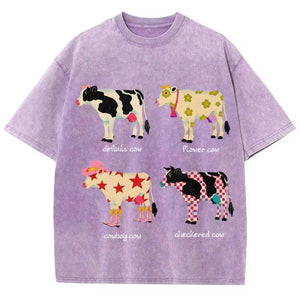Indie Aesthetic Cow Graphic T-Shirt