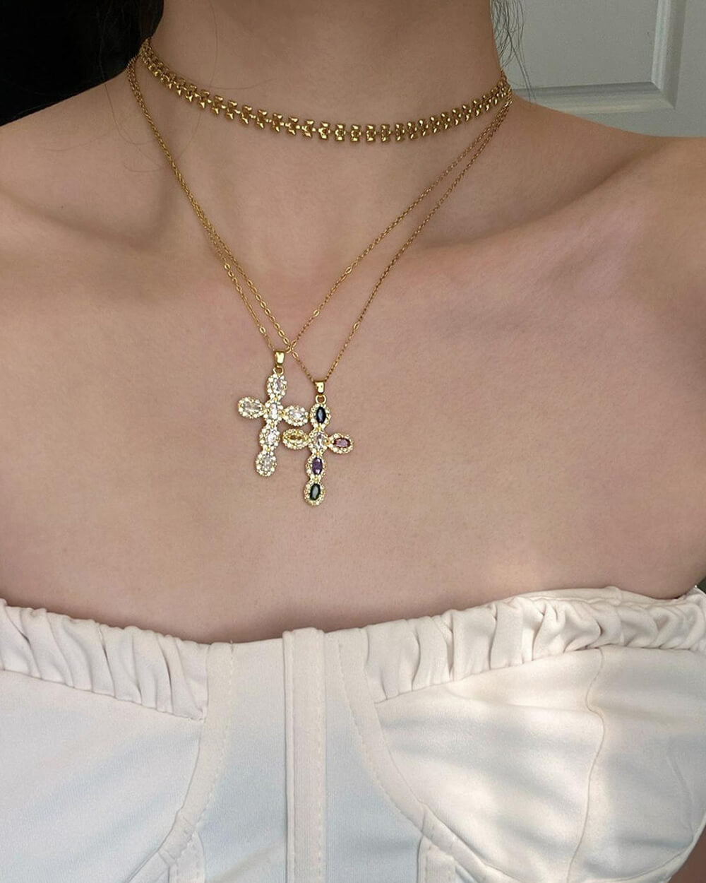 Mafia Mama Cross Charm Necklace