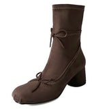 Balletcore Square-Toe Ankle Boots