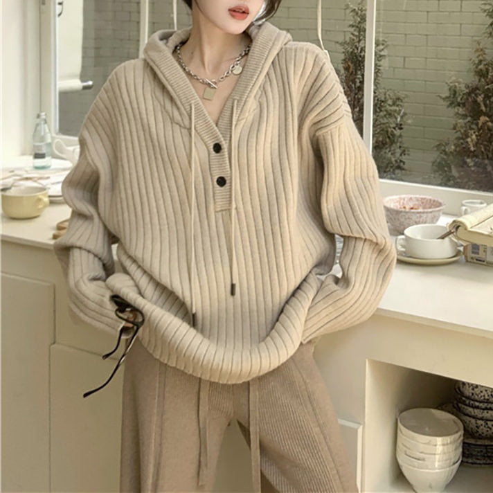 Caramel Latte Knit Hoodie