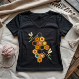 Crochet Bees Lady V-neck