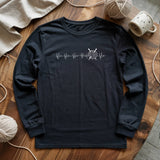 Knit heartbeat Long Sleeve T-shirt