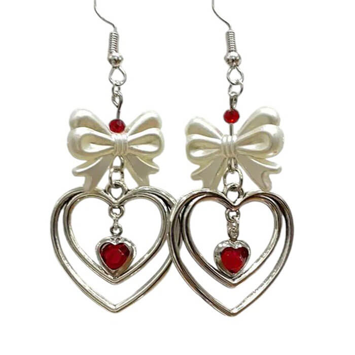 Bow & Heart Coquette Earrings