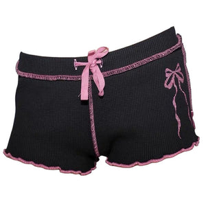 Bow Print Coquette Micro Shorts