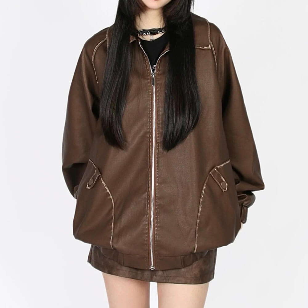 Caught A Crush Collar Bomber Jacket
