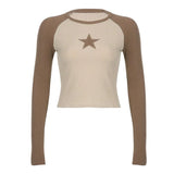 Star Girl Brown Long Sleeve Top