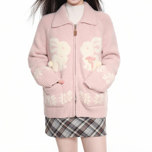 Sweet Attitude Bunny Zip Up Cardigan