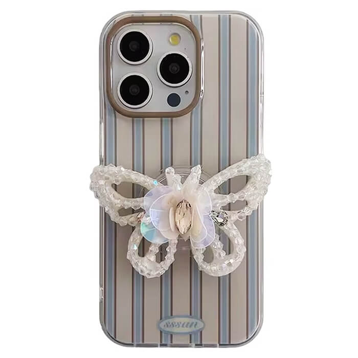 Fairy Butterfly Striped iPhone Case