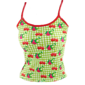 Cherry Print Gingham Top